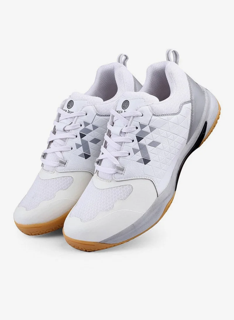 Bacca Bucci White Pinnacle Swift Strik High-Performance Non-Marking Outsole Court Shoes for Men | Best Price UAE